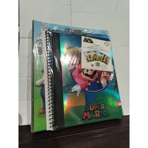 SUPER MARIO BROS BINDER BUNDLE NEW & SEALED School Supplies Set 4 Binder Bundle